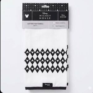Disney Home Mickey Mouse Monochrome Cotton Tea Towels Set of 2